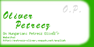 oliver petrecz business card